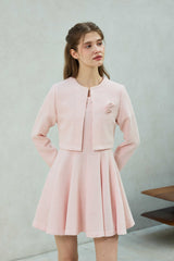 LANI TWEED CARDIGAN / PINK