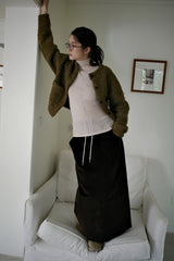 Corduroy maxi skirt, Dark brown