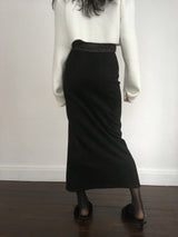 Suede Slit Maxi Skirt