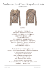 London checkered V-neck long-sleeved shirt
