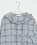 Bijoupe Loose-Fit Summer Check Hood Shirt