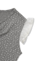 フラワー レース スリーブレス(GREY)