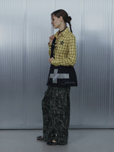 CHECK RACE-UP SHIRT / YELLOW