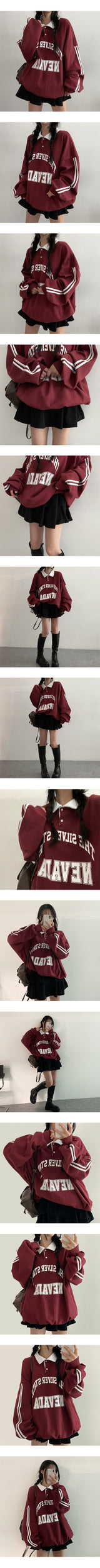 AKA King Boxy Track Collar Sweatshirt