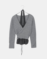 Dazi Colorblock Halter Sleeveless Strap Wrap Knit