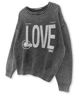 LOVE Print Garments Washed Roll-neck Knit_Charcoal
