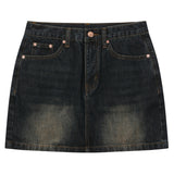 CRAIL BACK POCKET BIG LOGO DENIM SKIRT (2Color)