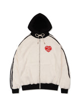 UNISEX フェイクファー フード付き ジップアップ アイボリー (FCE4ZP657M)