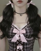 [Aespa Winter Necklace] Vintage Heart Locket Choker Necklace - Silver ver.