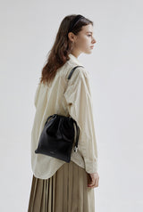 LUZIN MINI sheepskin shoulder bag / Matte Black