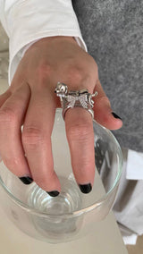 Dachshund metal ring(2color)