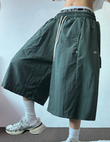 HIGH QUALITY💜SNAP NYLON BERMUDA PANTS 💚🤍🤎🖤6COLOR