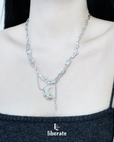 Clear Moon Drop Necklace