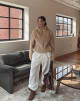 Lolo High Neck Fur Hooded Jumper
