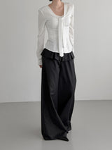 Ella Button Flare Skirt Pants