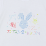 25SS ツインクルジュエリーバニーウィメンズショートスリーブTシャツ ホワイト