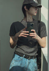 リアン マッスルフィット リブ ショートスリーブ Tシャツ