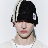 DENIM PATCHED BEANIE - BLACK