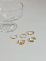 [5 set] Bold Twist Ring Set 