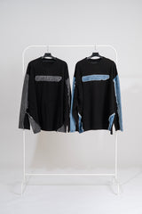 シスカットオフデニム長袖Tシャツ