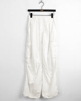 Potal stitch color combination nylon two-way cargo long wide jogger pants