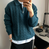 Liu Cable Semi Zip Up Karanite