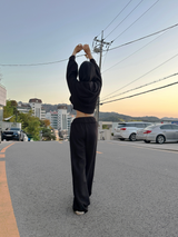 (ZIP-UP & PANTS SET!) 4 COLORS シックフリースクロップドトレーニングパンツ