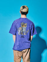 サクラアニマルズパープルデニムウォッシュドTシャツ (タイガー)