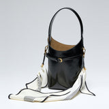 JANE BOX LEATHER Black & Straplink