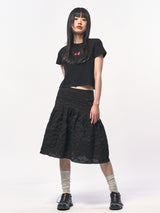 ロマンスクロップTシャツ BLACK