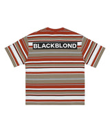 BBD マルチストライプパッチロゴTシャツ  (レッド)