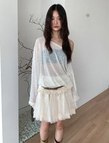 POM CHIFFON SKIRT (2C)