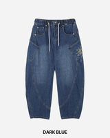 Solar embroidered denim pants
