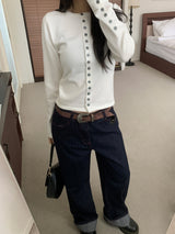 Penny Red Stitch Raw Wide Denim Pants