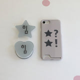 Dot Star Light Gray Card Wallet Glossy Hard Case