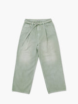 ALARM ONE TUCK BELTED DYEING PANTS MINT_MAN