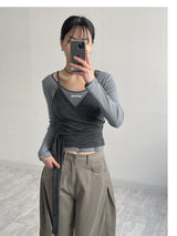 Porte U-neck Stripe T-shirt