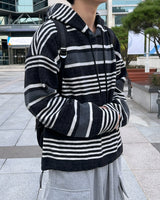 Multiple Stripe Hoodie (Black)
