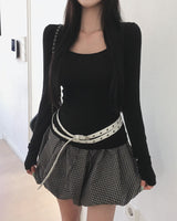 [MADE] Finger hole, square long sleeve T-shirt