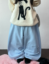 Balloon Wide Puzzling Fuzzy Puzzle Balloon Long Pants 🩷🩵 3COLOR