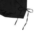 Ribbon Tied Mini Skirt Pants _ BLACK
