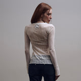 Wave Mesh Cardigan [Ivory]