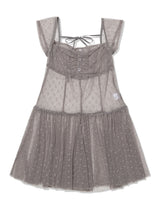 フラワー メッシュ ドレス(GREY)