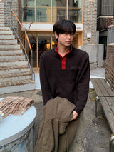 Chil Pocket Half-Neck Button Knit