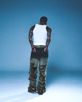 DESTROYED DENIM PANTS (BLUE)