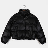 [MADE] Miley Leather Pigment Washing Two-Way Wellon Short Down Jacket