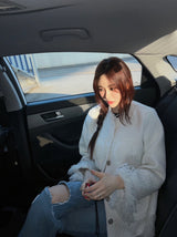 Tassel tweed loose fit no-collar jacket