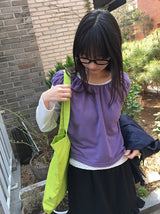 ニーシャーリングキャップスリーブレイヤードショートスリーブT