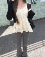 Shirring banding sapn boots cut pants