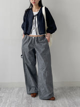 Dyed Floral Stopper Wide Pants